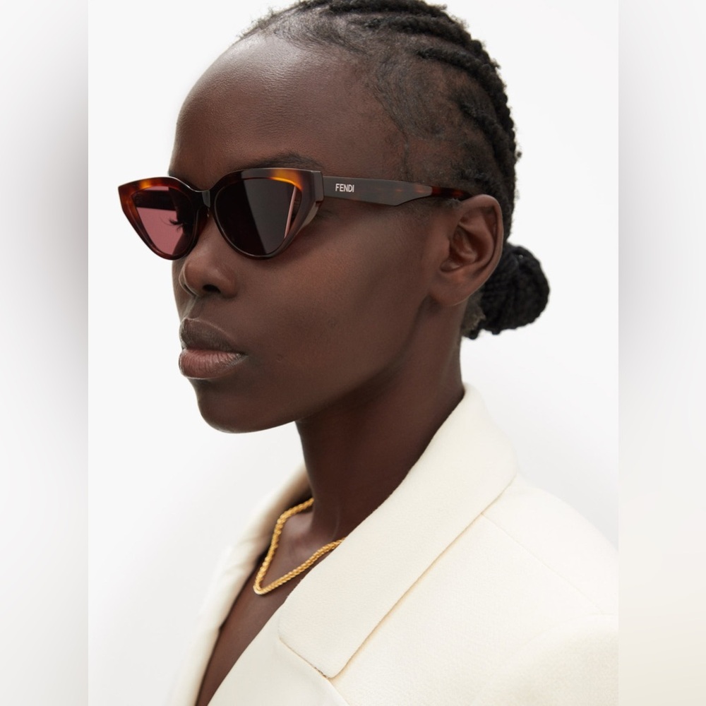 New FENDI Way Sunglasses Havana Pink $400 with Pouch